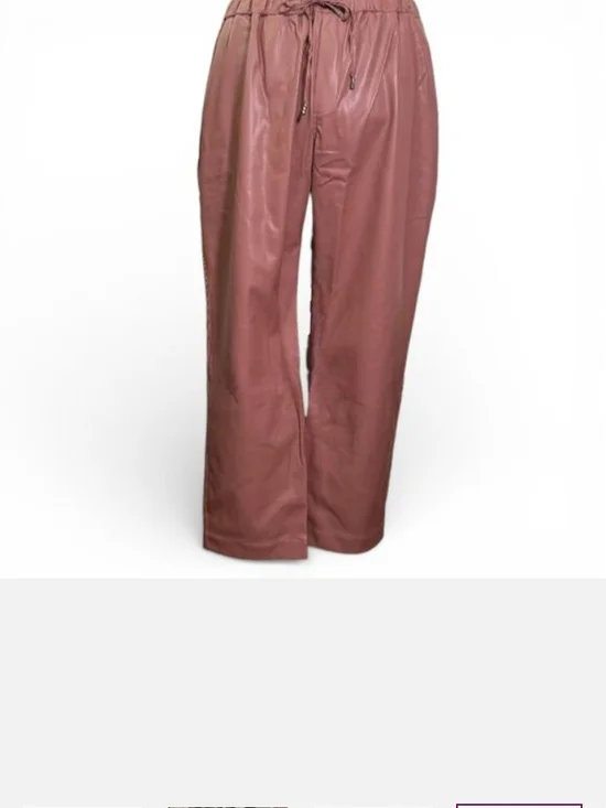 Wildfang The Empower Vegan Leather 2 Pc Suite Tux Blazer/Trousers Brown Rose - Picture 6 of 11